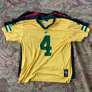 gold and green Brett Favre Green Bay Packers jersey